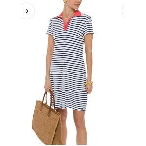 Saint James Navy and White Striped Midi Dress